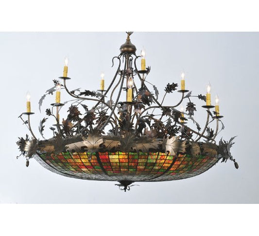 50" Wide Greenbriar Oak 12 Arm Chandelier - Elite Lumina