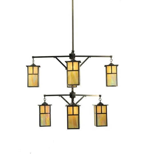 52"W Hyde Park T Mission 2 Tier Chandelier - Elite Lumina