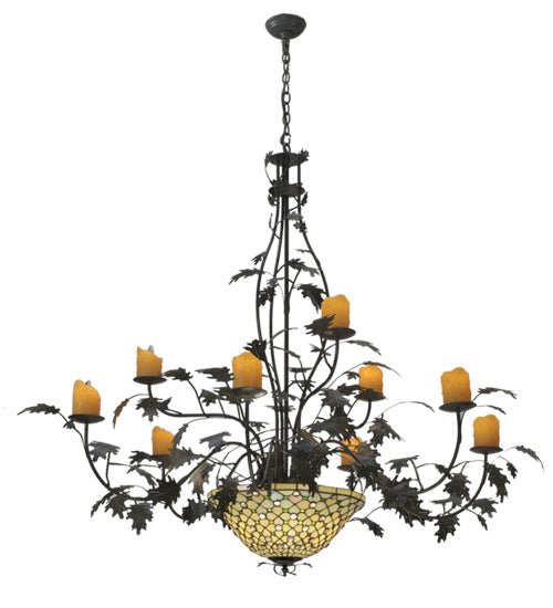 63" Wide Diamond & Jewel Oak Leaf 9 Arm Chandelier - Elite Lumina