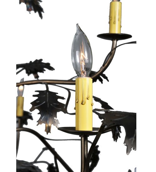 63"W Greenbriar Oak 12 Arm Chandelier - Elite Lumina