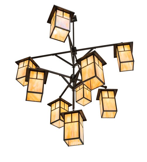 64" Wide Hyde Park T Mission 9 Light Hanging Lantern Chandelier - Elite Lumina