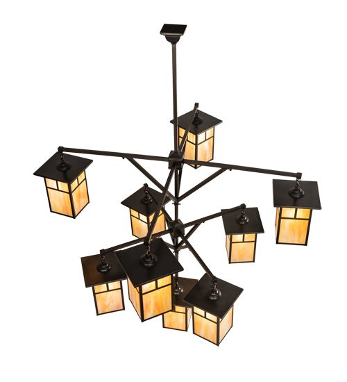 64" Wide Hyde Park T Mission 9 Light Hanging Lantern Chandelier - Elite Lumina