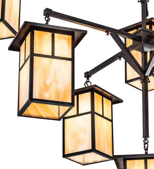 64" Wide Hyde Park T Mission 9 Light Hanging Lantern Chandelier - Elite Lumina