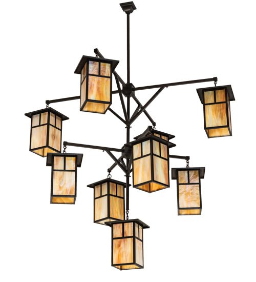 64" Wide Hyde Park T Mission 9 Light Hanging Lantern Chandelier - Elite Lumina