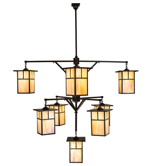 64" Wide Hyde Park T Mission 9 Light Hanging Lantern Chandelier - Elite Lumina