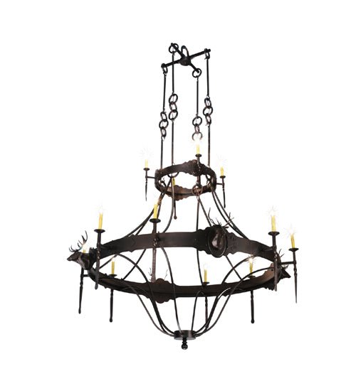 72"W Stag 12 LT Two Tier Chandelier - Elite Lumina