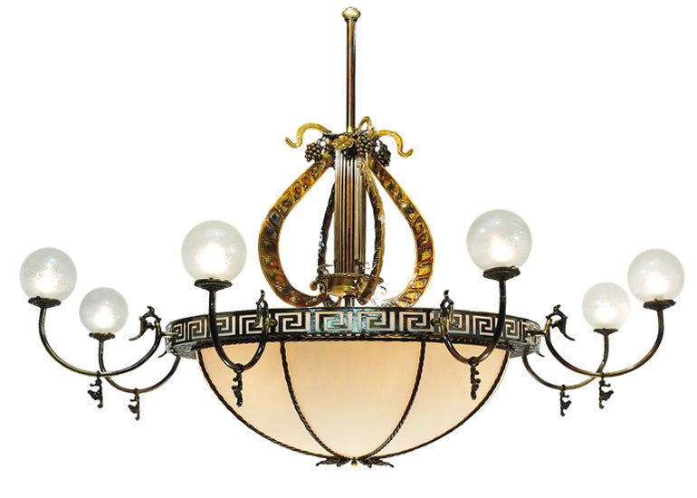 96" Wide Lyre 8 Arm Chandelier - Elite Lumina