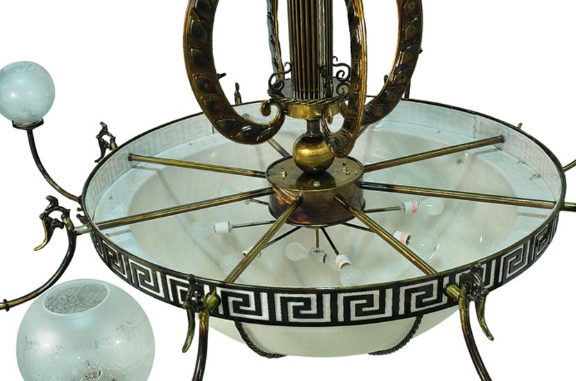 96" Wide Lyre 8 Arm Chandelier - Elite Lumina